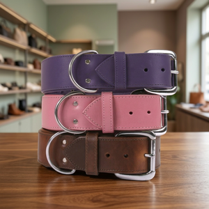 Wholesale 100% Genuine High Quality Leather Dog <b>Collar</b> Simple Classic & Stylish Padded with Rivet Decoration OEM/ODM Accepted - Product Image 3