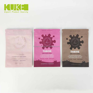 Bolsas de embalaje de polvo de vitamina proteína Mylar con cierre de cremallera reutilizable de papel de aluminio con acabado mate colorido - Product Image 5