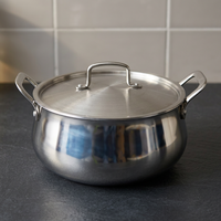 Casserole robuste en acier inoxydable avec couvercle et base à induction pour la préparation quotidienne des repas et les poêles à frire à domicile