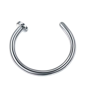 Hisera sıcak satış c-tipi burun damızlık dairesel açık halka 6mm 8mm 10mm paslanmaz çelik Piercing burun yüzük takı toptan - Product Image 3