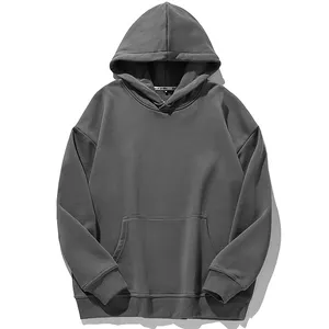 Yüksek kalite özel Logo 330 gram pamuk kalın kış Hoodies Unisex büyük boy erkek hoodies