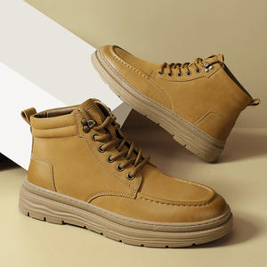 Botas de Invierno para Hombre de Cuero Genuino con Cordones, Botas Cortas con Plataforma, Transpirables, Antideslizantes, Modernas, Precio con Descuento - Product Image 5
