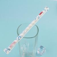 Pailles en papier jetables biodégradables en U avec impression de logo personnalisé pour les fêtes