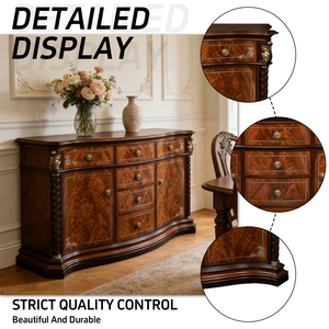 Meuble de <span class=keywords><strong>rangement</strong></span> royal français personnalisé, armoire de salon de luxe, placage en acajou, buffet en bois massif avec tiroirs - Product Image 2