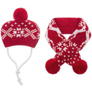 Hot Sale Hund Katze Weihnachts mütze Schal Set Kostüm Geschenk Winter Warme Mode Haustier Hund Zubehör - Product Image 2