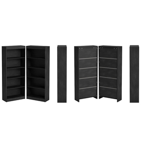 Estantería de madera para oficina, 5 estantes, cuadros de esquina, libros de pie, gabinete, novedad - Product Image 6