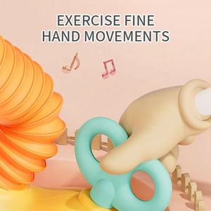 Jouet animal sensoriel pour bébé, jouet interactif <span class=keywords><strong>Montessori</strong></span>, girafe, jeu éducatif en silicone - Product Image 5