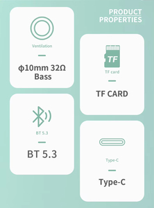 D759 运动健身颈带式蓝牙5.3耳机支持TF卡MP3播放带CE立体声低音防水无线耳塞 - Product Image 5