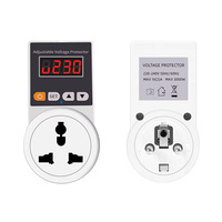 Réglable 16A prise automatique protecteur de tension AC 220V stabilisateur de surtension prise ue pour réfrigérateur prise de sécurité tension
