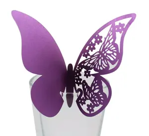 Pegatina de pared de mariposa de papel hueco 3d, calcomanía de pared de alta calidad para decoración de fiesta de boda, Fondo de mariposas