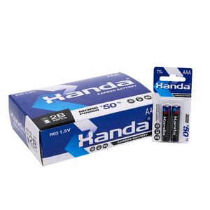 Cuanen, Proveedor Chino de Calidad, Baterías de Zinc-Carbón AAA de 1.5v, Tamaño R03 Um4, 2 Blísteres, 4 Blísteres por Paquete - Product Image 1