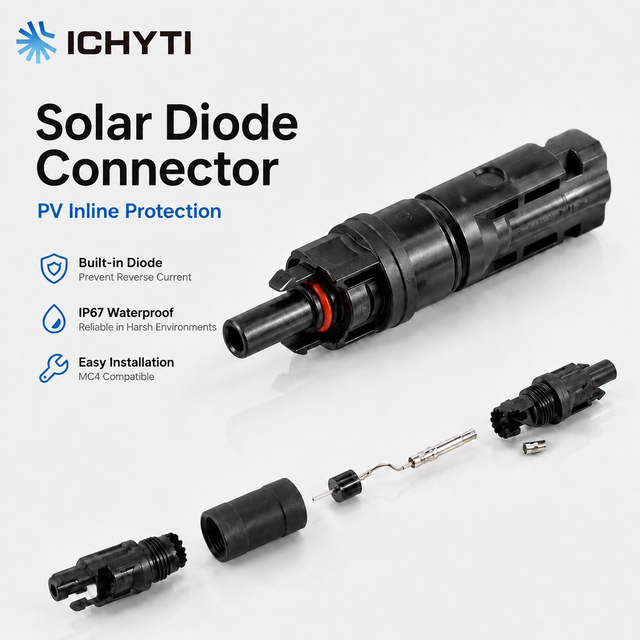 8AWG Solar PV Cable and Tool Kit with Anti-Reverse Diode Connector 1500V DC Waterproof MC4 Compatible for Solar Panel System