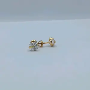 Pendientes de Oro con Diamantes para Mujer, Diseño Floral en Racimo, Joyería Fina de Lujo, Pendientes de Flor con Diamantes en Oro - Product Image 1