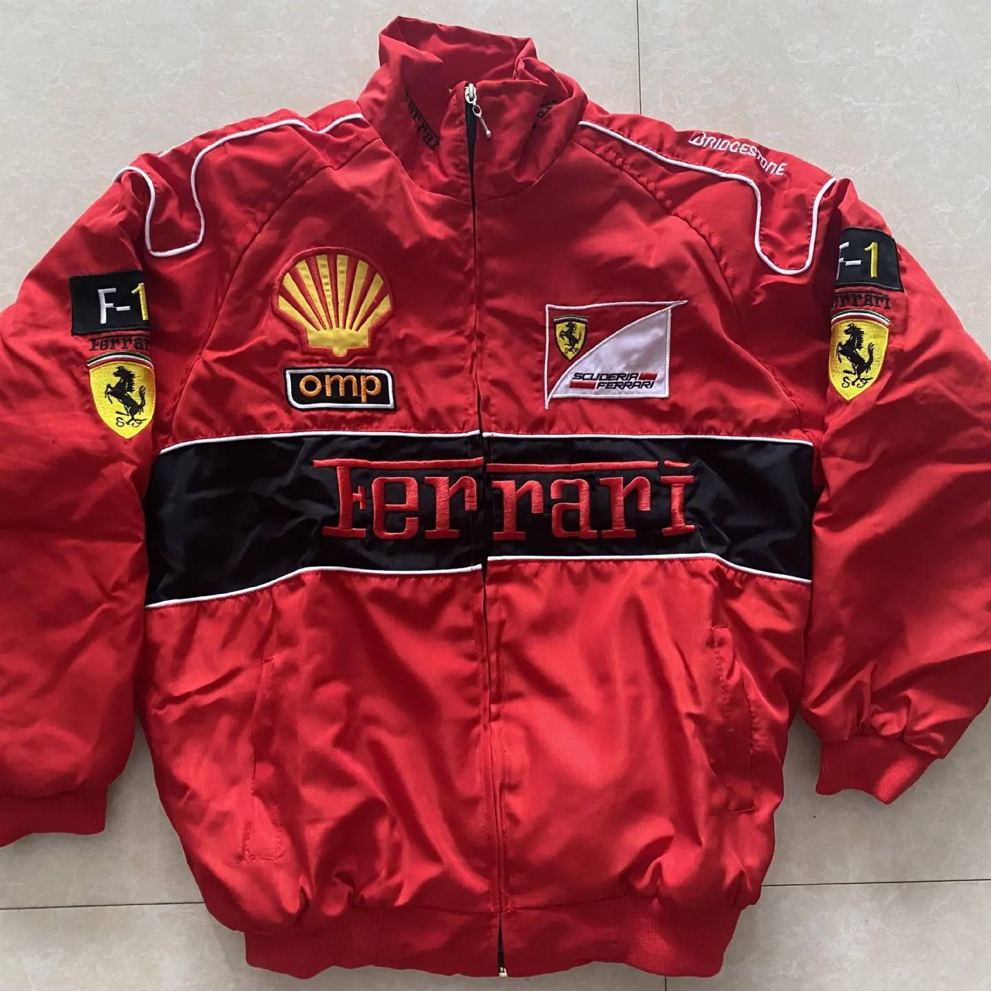 OEM grosir kustom Logo bordir perca jaket kulit berperingkat atas Logo kustom jaket balap kulit bordir