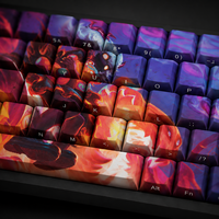 Custom LOL Pandemonium Annie 68 Key PBT Dye Sublimation Keycaps Cherry Profile for Mechanical Keyboard