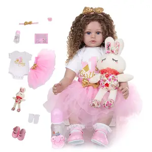 Poupée bébé <span class=keywords><strong>reborn</strong></span> pas chère de 60 cm, jouets pour filles, poupée réaliste au toucher réel, poupées nouveau-nées, poupées <span class=keywords><strong>reborn</strong></span> en <span class=keywords><strong>silicone</strong></span> pour filles - Product Image 1
