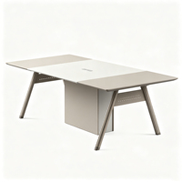 Meubles de bureau commerciaux modernes, grande table de réunion, pieds en acier inoxydable, table de conférence pour 6, 8, 10, 12 personnes