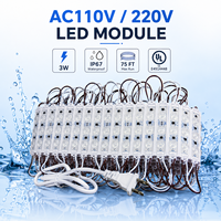Module d'éclairage LED pour enseignes de vente au détail 1,5W Monochrome AC110V IP65 Étanche Homologué UL 67FT Max Run pour caisson lumineux