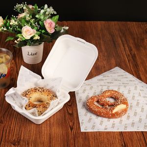 Papier d'emballage personnalisé imprimé, de qualité alimentaire, biodégradable, résistant à la graisse, enduit de PE, pour sandwichs, biscuits, produits de boulangerie - Product Image 3