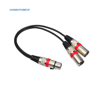 Câble d'extension 2 en 1 3Pin XLR femelle vers mâle Y Splitter pour amplificateur haut-parleur casque mixeur 0.3m