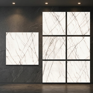 Modern Carrara 800x800mm Polished Glazed Porcelain Tiles Classic White Marble Collection - Product Image 1
