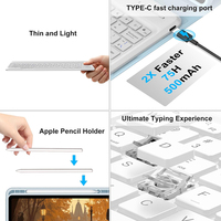 Étui pour Xiaomi Redmi Pad Pro 12,1 pouces avec clavier 2024/Xiaomi Poco Pad 12,1 pouces, housse de clavier détachable avec support pour stylet