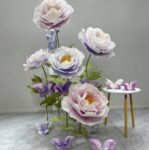 Fleurs géantes en papier M-G06 avec support, décoration pour mariage, toile de fond pour fête, fleurs artificielles géantes en <span class=keywords><strong>EVA</strong></span> - Product Image 1