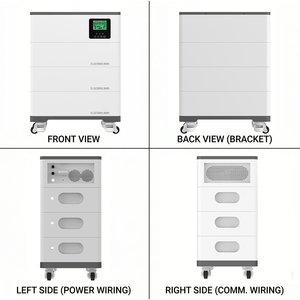 Système de stockage d'énergie domestique hybride tout-en-un empilable 51,2 V 300 Ah avec onduleur et batterie LiFePO4 15 kWh, sortie CA - Product Image 3