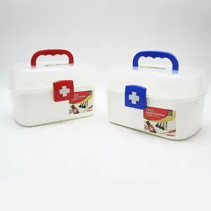 Most Popular Family Emergency Kit Plastic Container First Aid Medicine Organizer Storage Container Box With Handle