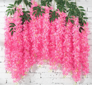 Flores Artificiales de <span class=keywords><strong>Glicina</strong></span> Baratas, Enredadera Blanca Colgante, Glicinia de 110 cm, Decoración para el Hogar, Jardín, Bodas, Navidad, Pascua, Fiestas y Actividades - Product Image 3