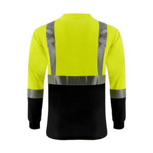 SMASYS Class 2 <strong>Hi</strong> <strong>Vis</strong> Color and Black Bottom High Reflective Tape Breathable Long Sleeve Safety Shirts for Men - Product Image 3