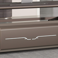 Bureau de direction électrique de luxe en forme de L, avec double moteur de levage, tiroirs verrouillables et prise internationale pour une suite complète