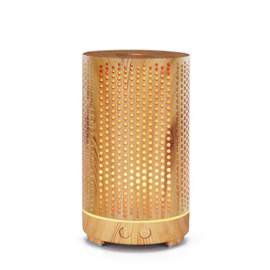 JCSY Wood Grain Aroma Diffuser 180Ml With Dot Hollow Design For Home Office Use - Product Image 3
