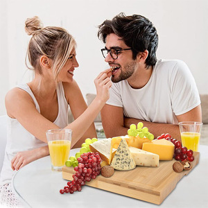 Planche à découper avec contenants Vente en gros Charcuterie Artisanat Lifestyle <span class=keywords><strong>Grand</strong></span> Carré Bambou Unique Naturel Personnalisé Bois Blanc - Product Image 4
