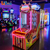 LIFUN Machine de jeu d'arcade de lancer de balles, thème Carnaval Amusant Anglais, à monnayeur, avec cible Clown et jeu de rédemption de billets