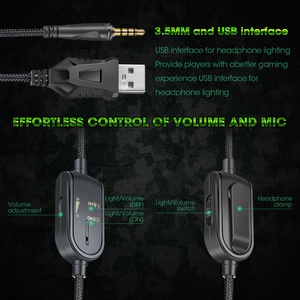Auriculares Onikuma K8 al por Mayor, con Cable, Camuflaje, ANC, Micrófono USB RGB para Computadora, Auriculares para Deportes/DJ/Viajes/Juegos, con Material Metálico - Product Image 6