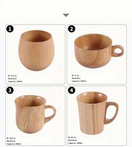Juego de 4 Tazas de Té de Madera Natural de Primera Calidad, Tazas de Madera para Té, Café y Vino - Product Image 6