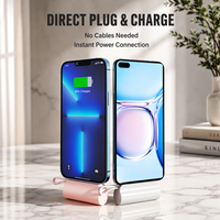 Mini station de charge rapide portable 5000 mAh 10 W pour téléphone portable, prise Type-C, cordon intégré, câble universel