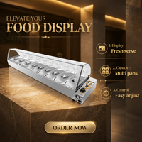 Chauffe-plats de buffet commercial électrique 9 casseroles Bain Marie compteur pour aliments cuits