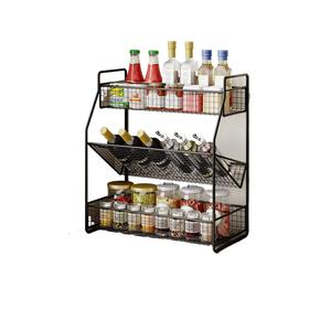 Spice <b>storage</b> <b>rack</b>, kitchen utensil shelf, countertop floor-standing multi-tiered spice <b>bottle</b> wall-mounted shelf - Product Image 1
