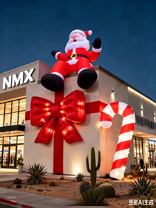 Décoration de Noël Gonflable Géante de 10 m Développée en Interne, Père Noël Couché Personnalisé pour Extérieur - Product Image 1