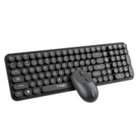 TWOLF TF350 Keyboard dan Mouse Nirkabel Combo Set Keyboard Mouse Berwarna dengan Tombol Bulat Mouse Nirkabel Lucu untuk Laptop PC