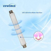 UVWORKS UVC LED équipé d'un interrupteur de contrôle de débit intégré, prend en charge le contrôle automatique de l'activation et de l'arrêt des conduites d'eau circulantes