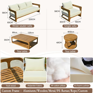 Conjunto de <span class=keywords><strong>Muebles</strong></span> de Jardín de Teca Premium Personalizados y Confortables para Hotel, Conjunto de <span class=keywords><strong>Muebles</strong></span> de Lujo para Resort, <span class=keywords><strong>Muebles</strong></span> de Teca para Patio, Sofá de Exterior para Villa - Product Image 3