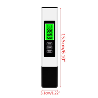 Testeur de qualité de l'eau 3 en 1 TDS EC, stylo testeur de température avec rétroéclairage et fonction de maintien, pour l'hydroponie, les aquariums