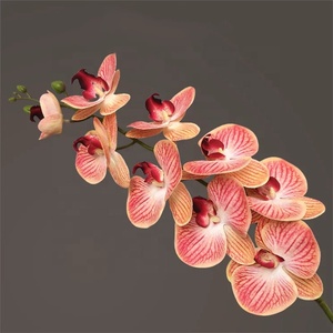 Orquídea Artificial M022, 9 cabezas, color morado, amarillo <span class=keywords><strong>y</strong></span> blanco oscuro, flor de Orquídea Real, seda de látex, orquídea para decoración del hogar <span class=keywords><strong>y</strong></span> boda - Product Image 5