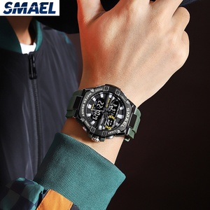 SMAEL 8066 นาฬิกาสปอร์ตดิจิตอลสำหรับผู้ชายและเด็กชาย/เด็กพร้อมนาฬิกาปลุกสีทอง แสดงเวลาสองระบบ กันน้ำได้ 50 บาร์ - Product Image 6