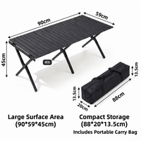 Table pliante portable en acier au carbone 90*59*45cm pour le camping en plein air, vente en gros de meubles d'extérieur portables pour l'extérieur