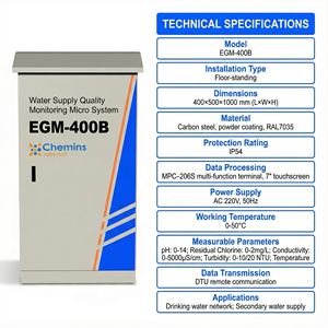 आउटडोर फ्लोर स्टैंडिंग वाटर क्वालिटी मॉनिटरिंग माइक्रो सिस्टम स्टेशन कैबिनेट EGM-400B पेयजल पाइप नेटवर्क 1 वर्ष ip54 - Product Image 3