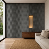 Revêtement mural en pierre artificielle à ondulations verticales 1200x600mm en PU pour murs décoratifs